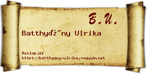 Batthyány Ulrika névjegykártya